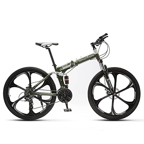 Falträder : HEMSAK Mountainbike für Erwachsene, Vollgefedertes MTB Faltrad aus Kohlenstoffstahl, Zusammenklappbares Tourenrad, 24 / 26-Zoll-Gesamtreifen, für faltbares Unisex-Mountainbike