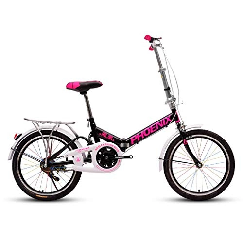 Falträder : Indoorcycling Bikes Faltrad Männliches und weibliches tragbares Roller- 20-Zoll-Kleinrad-Geländefahrrad mit Variabler Geschwindigkeit Fahrrad für Erwachsene (Color : Black, Size : 20in)