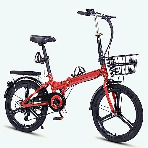 Falträder : JAMCHE Faltrad für Erwachsene, Carbon Steel Mountain Faltrad 7-Gang-Antrieb, höhenverstellbares Faltrad für Erwachsene / Männer / Frauen