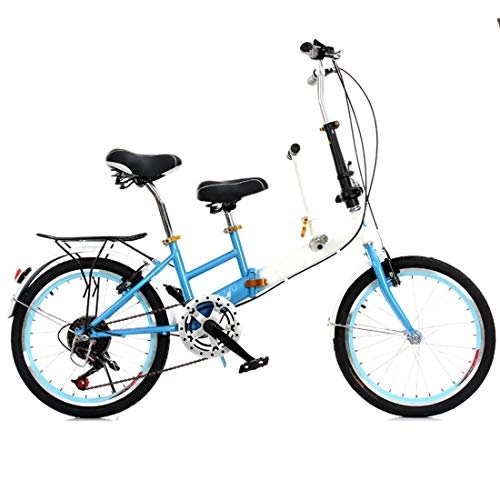 Falträder : JH Eltern-Kind-Fahrrad, 20-Zoll-Mutter und Kind Fahrrad High Carbon Steel City Gürtel Baby-Fahrrad-Eltern-Kind-Fahrrad, Blau