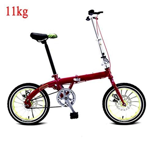 Falträder : JI TA Faltrad Fahrrad / citybike / klappräder / klapprad / stadtrad / klappfahrrad Unisex, Herren, Damen / Leicht Alu, einzelgeschwindigkeit, Quick-fold-System 11 Kg / Red