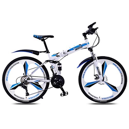 Falträder : Jixi Folding Fahrrad Mountainbike Männer Frauen Variable Speed ​​Doppelstoßdämpfung Ultra Light bewegliche Off-Road-Fahrrad (Color : 30 Speed, Größe : 2-24in)