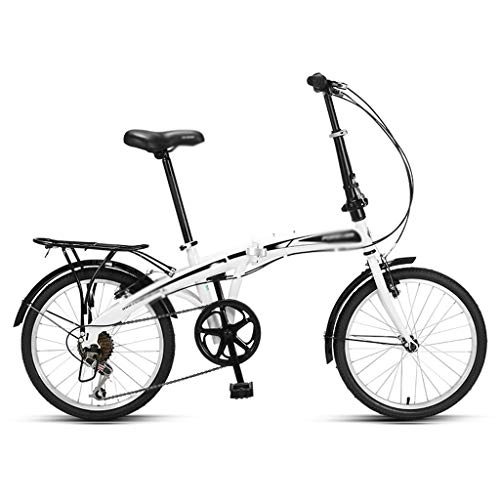 Falträder : Jixi Klapprad Männer Frauen ultraleichte tragbare Bike 20 Zoll 7-Level-Shift-Fahrrad High Carbon Stahlrahmen Fahrrad (Color : C, Größe : 20in)