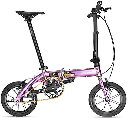 Falträder : Kcolic 14 Zoll leichtes Mini Faltrad, kleines tragbares Fahrrad, Faltrad für Erwachsene, Studentenauto C, 14inch