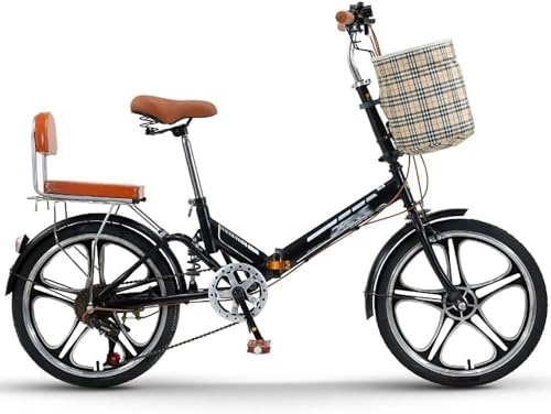 Falträder : Kcolic 20 Zoll Faltrad Citybike, Ultraleichtes Tragbares Faltrad, Retro Stil Citybikes Faltbares Trekkingrad, Leichtes Fahrrad Für Ausflüge Im Freien Black, 20inch