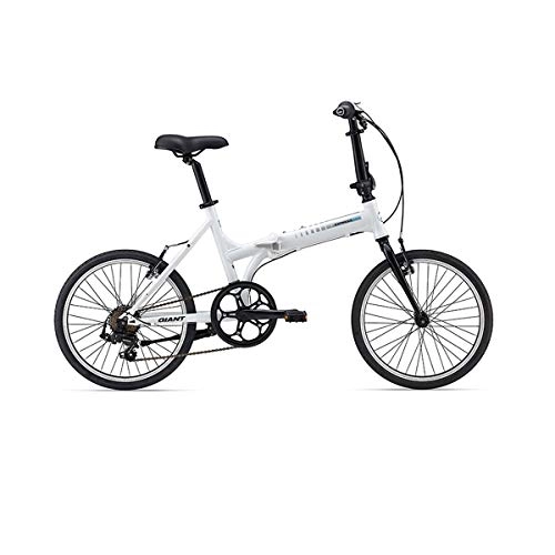 Falträder : KEHUITONG Aluminiumlegierung 20 Zoll 7 Geschwindigkeits-Leichtgewichtler-tragbares kleines Rad-Durchmesser-faltendes Fahrrad Geeignet für die meisten Fahrräder (Color : White)