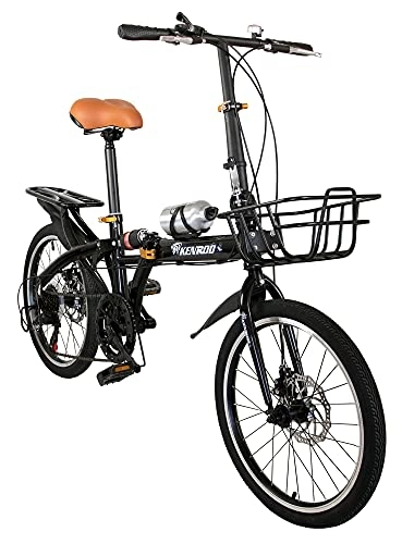 Falträder : KEN ROD Fahrrad 20 Zoll | Faltbares Fahrrad für Erwachsene | Stadtfahrräder | Faltrad | Falträder Erwachsene | Farbe: Schwarz
