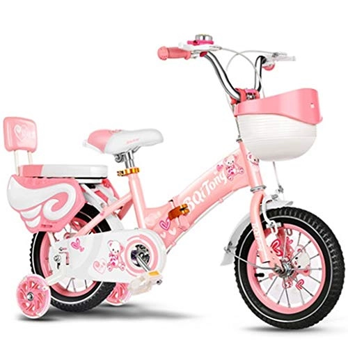 Falträder : Kinderfahrrad für Kinder von 12-18 Zoll (12-18 Zoll), zusammenklappbarer Rahmen für Upgrade und Zusatzrad Flash 105*64*75cm Pink
