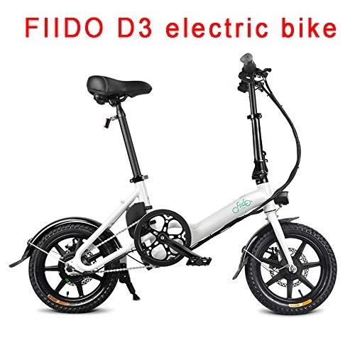 Falträder : Klapp Elektrofahrrad, 250w Motor 14" Reifen Ebike mit Doppelscheibenbremse, 7.8Ah Lithium Batterie Elektrofahrrad Für Erwachsene Männer Frauen (Weiß)