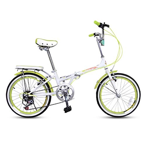 Falträder : Klapprad for Männer und Frauen Erwachsener Ultra Bewegliches kleines Fahrrad 20 Zoll 7-Gang-Schalt Erwachsene Fahrrad (Farbe : Grün)