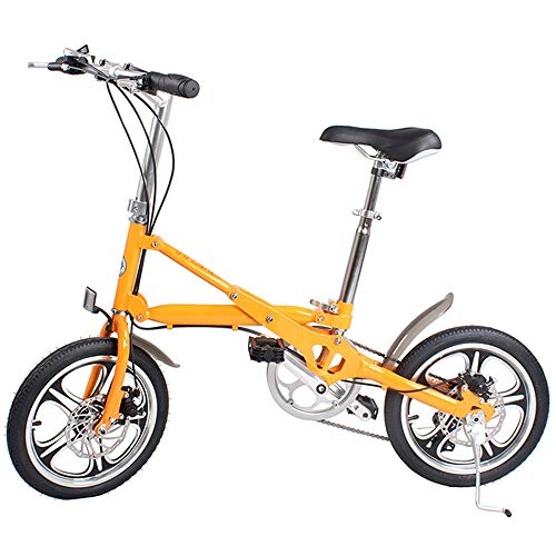 Falträder : Klapprad Mini Faltbare Fahrrder mit Aluminiumlegierung fr Erwachsene, Orange, 16in