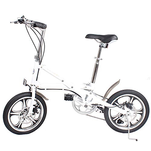 Falträder : Klapprad Mini Faltbare Fahrrder mit Aluminiumlegierung fr Erwachsene, White, 16in