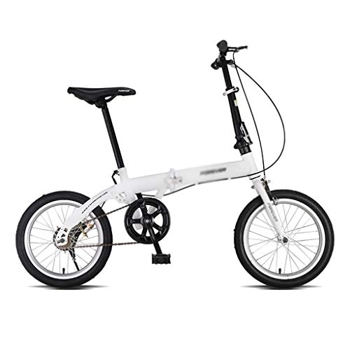 Falträder : Klappräder Fahrrad Mit Variabler Geschwindigkeit 20 Zoll Fahrräder Ultraleichtes Tragbares Fahrrad for Erwachsene 16 Zoll Student Bikes (Color : Weiß, Size : 20 inches)