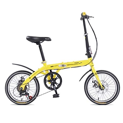 Falträder : Klappräder Fahrräder Faltfahrräder Leichte tragbare Sporträder mit kleinen Rädern Leichte Pendelfahrräder (Color : Yellow, Size : 130 * 10 * 100cm)