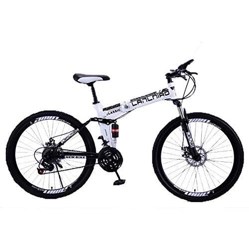 Falträder : KOSGK Faltbares Mountainbike 26 'Kid Bicycles Dual Suspension Bike, Mountainbike mit 27 Gängen