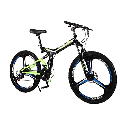 Falträder : KOSGK Unisex Mountain Bike Kinderräder 26 'Stahlrahmen 27-Gang Kotflügel vorne und hinten vorne und hinten mechanische Scheibenbremse