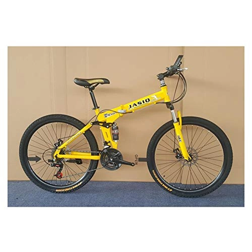 Falträder : KXDLR 24 Geschwindigkeit 26" Fahrrad Für Erwachsene Mit High-Carbon Stahlrahmen - Doppelscheibenbremsen - Straße Fahrräder, Gelb