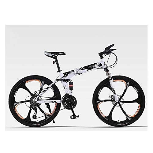 Falträder : KXDLR Mountainbike High-Carbon Stahl 26 Zoll Mountainbike 24 Geschwindigkeit Off-Road Erwachsene Geschwindigkeit Berg Mnner Und Frauen Fahrrad, Wei