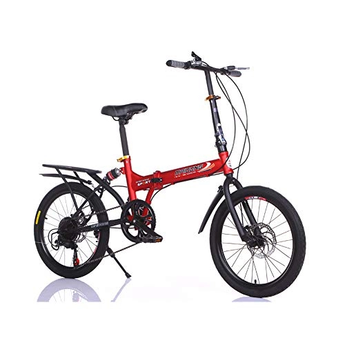 Falträder : LETFF Erwachsenen-Faltfahrrad 50, 8 cm Jungen und Mädchen Schaltung Mountainbike, rot