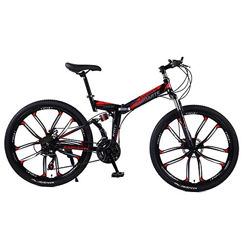 Falträder : liu Mountainbike 21 / 24 / 27 Geschwindigkeit 24 / 26 Zoll Rad Doppelfederung Faltrad Doppelscheibenbremse MTB Fahrrad, 26inch, 27speed