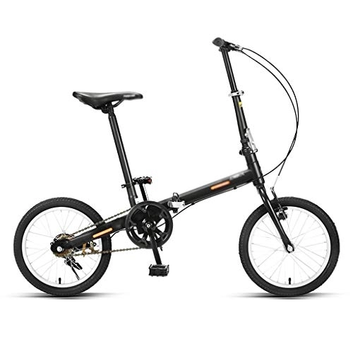 Falträder : Liudan Fahrrad Klapprad Erwachsene Männer und Frauen ultraleichte tragbare 16-Zoll-Reifen faltbares Fahrrad (Color : Black)