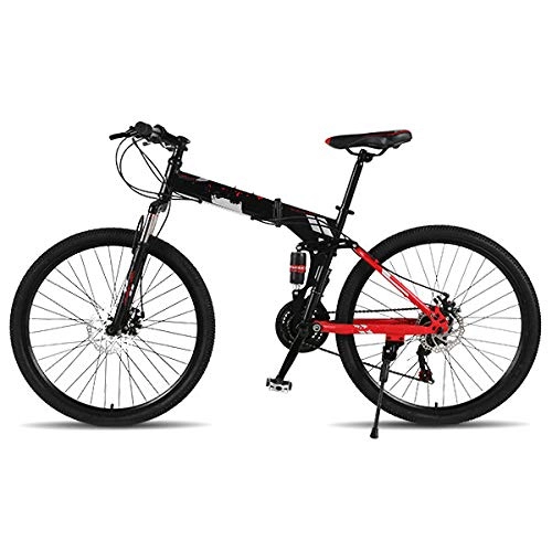 Falträder : Liutao Mountainbike für Erwachsene, Dämpfung, Doppelscheibenbremse, ein Rad, Geländefahrrad, klappbar, Mountainbike, 26 x 17 (165-175 cm)