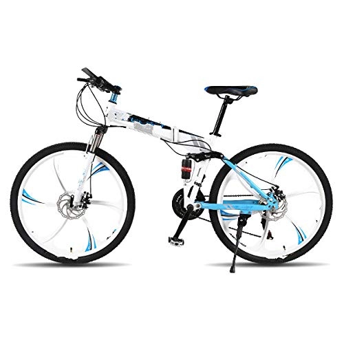Falträder : Liutao Mountainbike für Erwachsene, Dämpfung, Doppelscheibenbremse, ein Rad, Geländefahrrad, klappbar, Mountainbike, 26 x 175 (165-175 cm), Schwarz