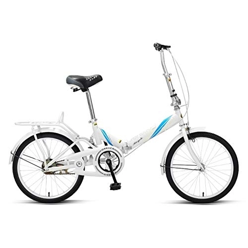 Falträder : LLF Faltbares Fahrrad, Leichtklapp Lässige Fahrrad, 20 Zoll Tragbare Mini-Studenten Comfort Speed ​​Wheel Faltrad for Männer Frauen (Color : Blue, Size : 20in)