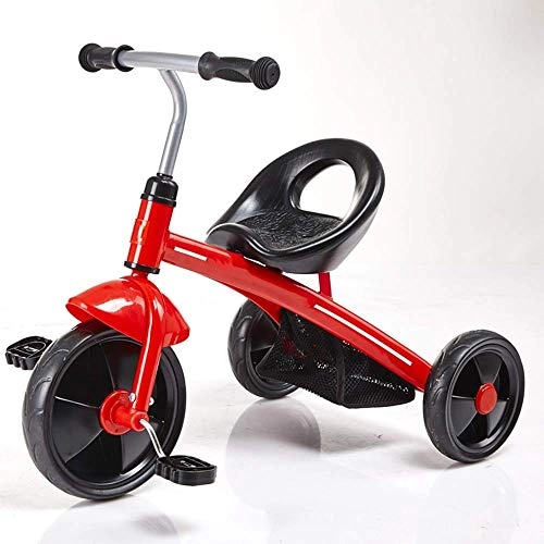 Falträder : Llpeng Kinder Trike 2-6 Jahre alt Jungen-Mädchen-Baby-Kleinkind-Tricycle TPR Material Gutta Geschenk for Jungen und Mädchen (Color : RED)