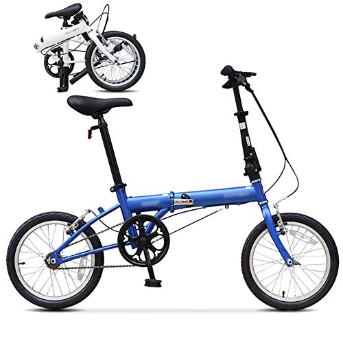 Falträder : Llpeng Klapprad 16 Zoll, Folding Mountainbike, Unisex Leichte Commuter Bike, MTB Fahrrad (Color : Blue)