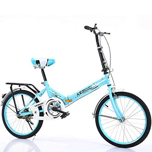 Falträder : LSBYZYT Klappfahrrad, 20-Zoll-Ultraleichtfahrrad, tragbares Erwachsenenfahrrad-Blau_Ohne Fahrradkorb