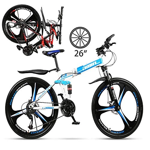 Falträder : LXDDP Faltbares Mountainbike Adult MTB Country Gearshift Carbon Stahlrahmen Fahrrad, Hardtail Mountainbike mit verstellbarem Sitz 3 Cutter