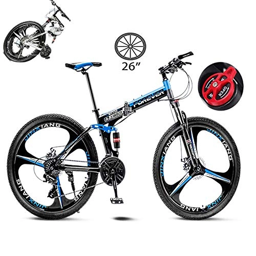 Falträder : LXDDP Mountainbike Carbon Stahl Faltbare Fahrradgabelaufhängung 3 Speichenräder Doppelscheibenbremsen Fahrrad Rennrad im Freien Radfahren