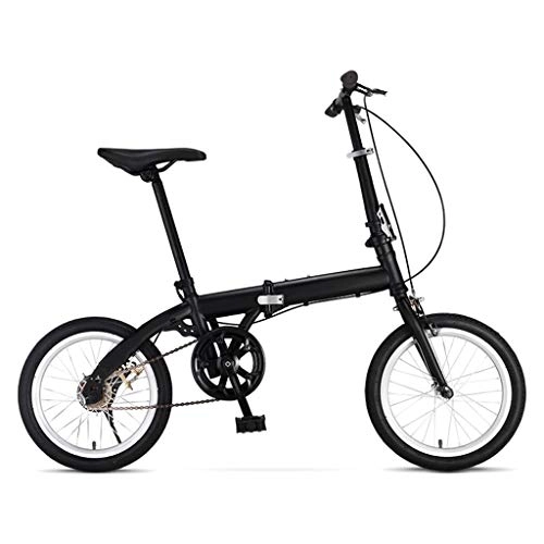 Falträder : LXJ 16-Zoll-Faltrad for Erwachsene, Neutrale Und Leichte Pendlerfahrräder for Erwachsene Und Jugendliche, Einstellbarer Single-Speed-Rahmen Aus Kohlenstoffstahl