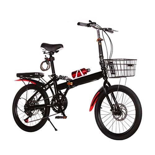 Falträder : LXJ 20-Zoll-Faltrad, Rahmen Aus Kohlenstoffstahl, 6-Gang-Stoßdämpfung, Geeignet for Erwachsene Männer Und Frauen, Stadtfahrräder