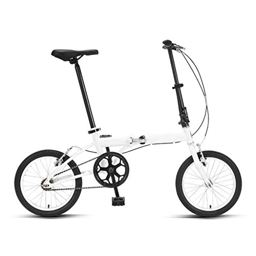 Falträder : LXJ Ultraleichtes Faltbares Fahrrad, 16-Zoll-Reifen, Vorderer Und Hinterer V-Bremsenrahmen Aus Kohlenstoffhaltigem Stahl, Unisex for Erwachsene Studenten