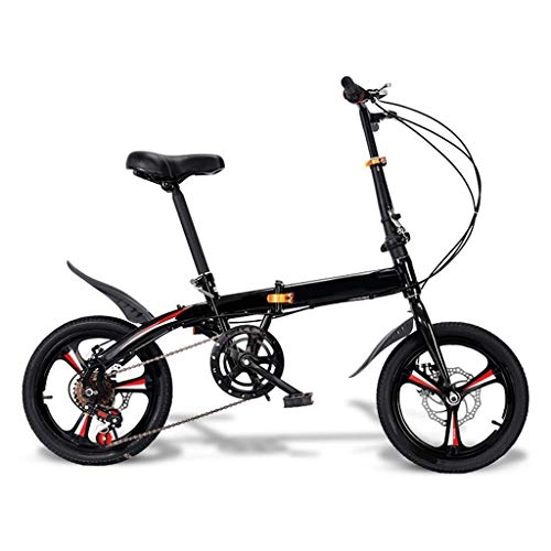 Falträder : LXJ Ultraleichtes Faltbares Fahrrad, Mechanischer 16-Zoll-Einrad-Doppelscheibenbremsenrahmen Aus Kohlenstoffstahl, Unisex for Erwachsene Studenten
