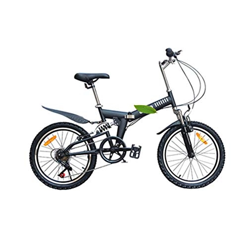 Falträder : LYGID City Bike Faltrad 20 Zoll Folding City Bike Unisex 13 kg 6-Gang-Rahmen aus Kohlenstoffstahl Vorne+Hinten Kotflgel, B