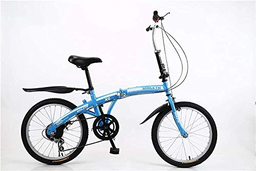 Falträder : Mechaniker Faltrad Erwachsene Klapprad Variable Geschwindigkeit Fahrrad 20 Zoll Carbon Stahl Aluminiumlegierung Rad Fahrrad Herren und Damen Freizeit Blau