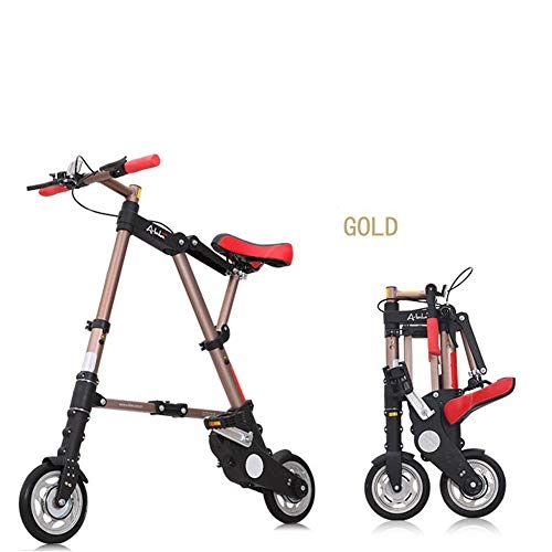 Falträder : Mini Step Faltrad Bold-Version des größeren und stabileren 8-Zoll-Rad-Faltrads, Gold, S