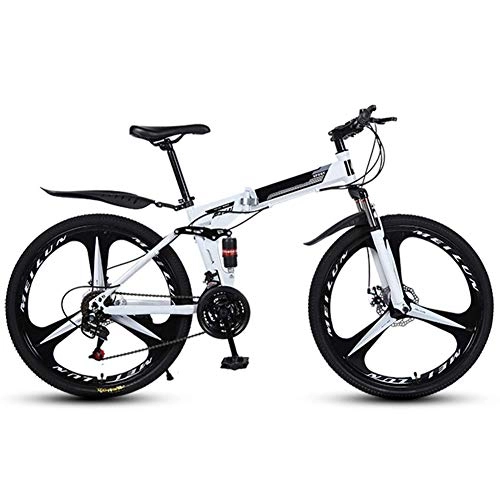 Falträder : Mnjin Outdoor-Sport 26-Zoll-Mountainbikes Fahrräder 27 Geschwindigkeiten Klapprahmen aus Kohlenstoffstahl Doppelscheibenbremse