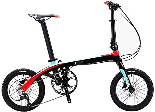 Falträder : Mnjin Rennrad Faltrad Leicht Carbon Doppelscheibenbremsen Adult Shift Fahrrad Versteckte Abschliebare Faltschliee 16 Zoll