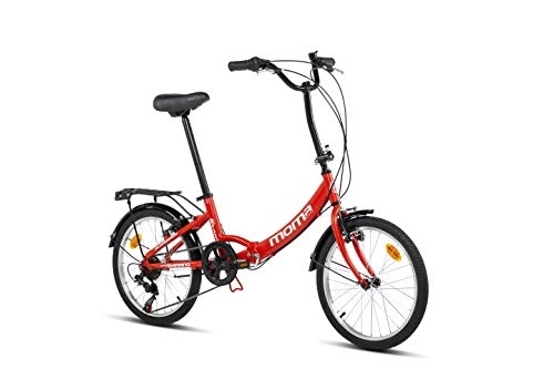 Falträder : Moma Bikes Unisex – Erwachsene FIRST CLASS rot Klappräder
