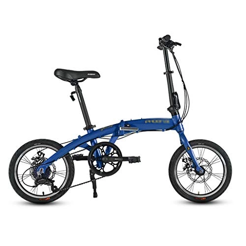 Falträder : Mountainbikes Fahrrad Faltrad Dmpfung Geschwindigkeit City Car tragbar Erwachsene Mnner und Frauen Fahrrad Mini Bike 7 Dateien (Color : Blue, Size : 133 * 60 * 102cm)