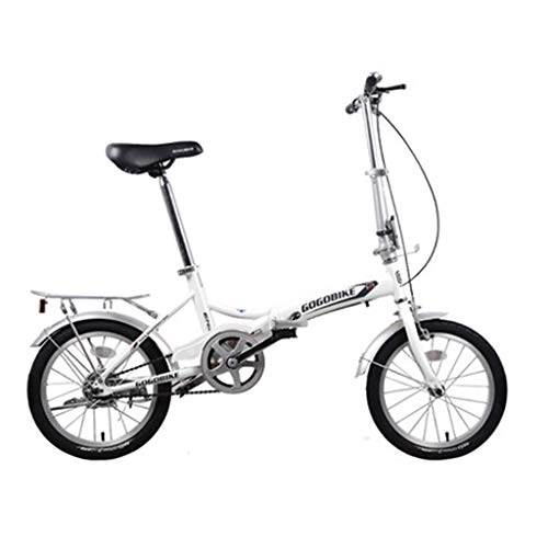 Falträder : Mountainbikes Fahrrad Faltrad städtisches Freizeitfahrzeug tragbares Auto Roller für Erwachsene und Erwachsene Roller / 16 Zoll (Color : Weiß, Size : 130 * 60 * 88cm)