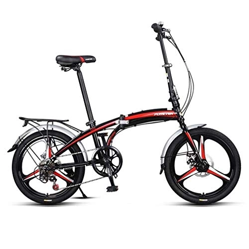 Falträder : Mountainbikes, Kids'Bikes Faltrad Mit Variabler Geschwindigkeit Fahrrad Junge Mädchen Kleines Fahrrad, Ultra Light Portable 20 Zoll (Color : Black)