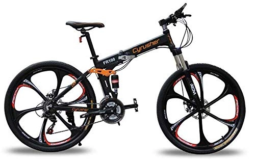 Falträder : Mountainbikes Klappräder doppelte Federung Mann Fahrräder matt-schwarz Shimano M310 ALTUS 24 Geschwindigkeiten 17 Zoll * 26 Zoll Aluminium-Rahmen-Fahrräder Scheibenbremsen Cyrusher aktualisiert neu FR100