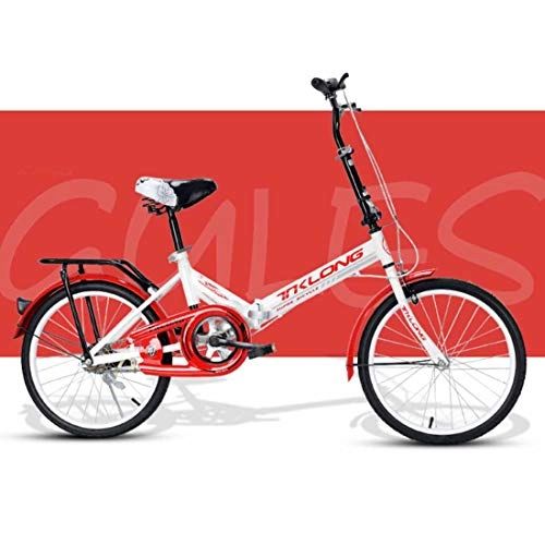 Falträder : MYMGG Fahrrad Klapprad 16 Zoll (20 Zoll) Sitzhöhe einstellbar Geeignet für Erwachsene und Kinder, Red, 20inches