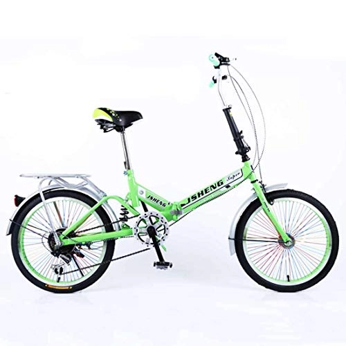 Falträder : MYMGG Faltrad Ideal für Urban Riding 7-Gang-Hinterradschutzbleche und 20-Zoll-Räder, Green, Upgradedversion