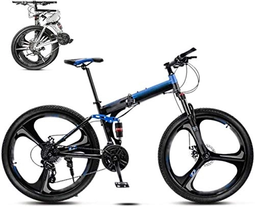 Falträder : MYPNB Bikes 24-26 Zoll MTB Fahrrad, Unisex Folding Pendler Fahrrad, 30-Gang Getriebe Faltbare Fahrrad, Doppelscheibenbremse / Blau / A Rad / 24' 25.05